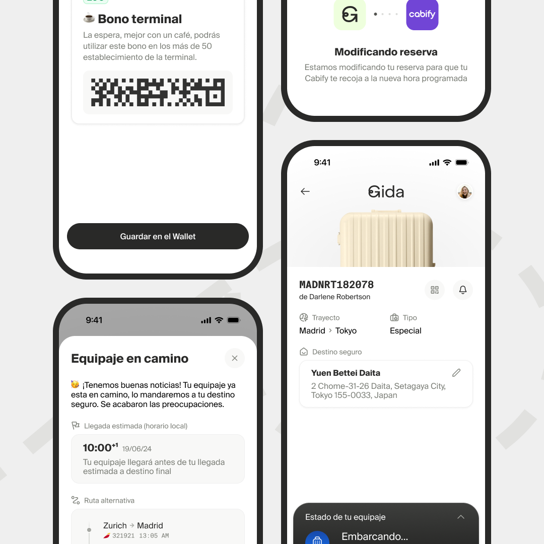 Composición de la interfaz de Gida