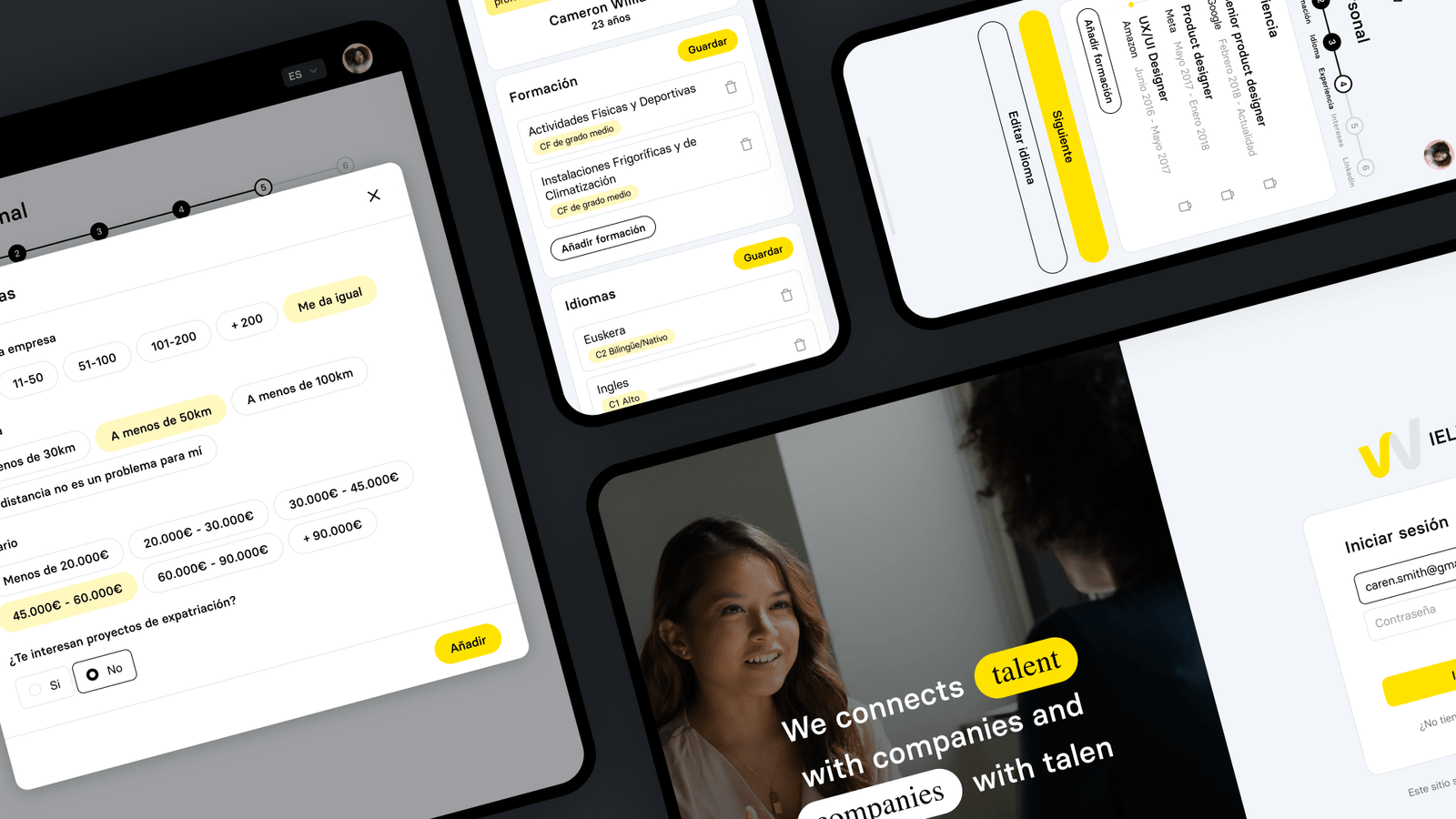 Composición de la interfaz de Gida